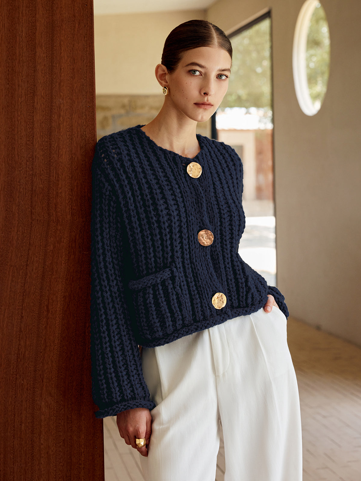 R&B | Chunky Strickcardigan Große Knöpfe Elegante und Lässige Passform