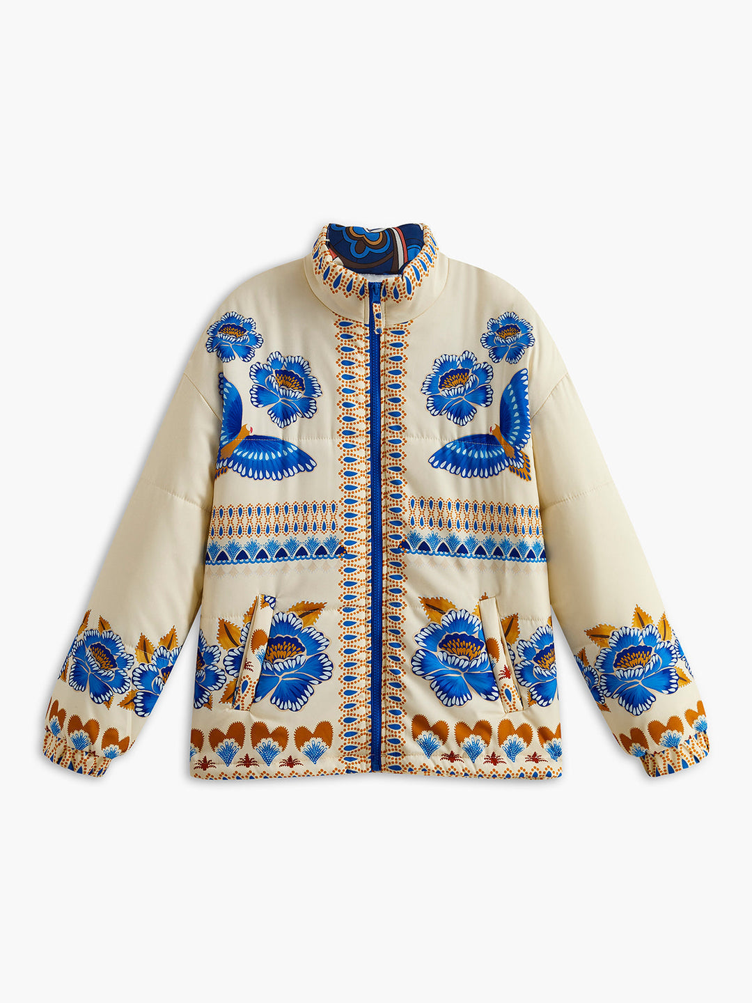 R&B | Bohemian Winterjacke mit Druck und Reißverschluss