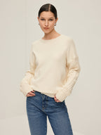 R&B | Strickpullover mit Kabelstrickärmeln Lockere Passform und Moderne Details Bequem und Zeitlos