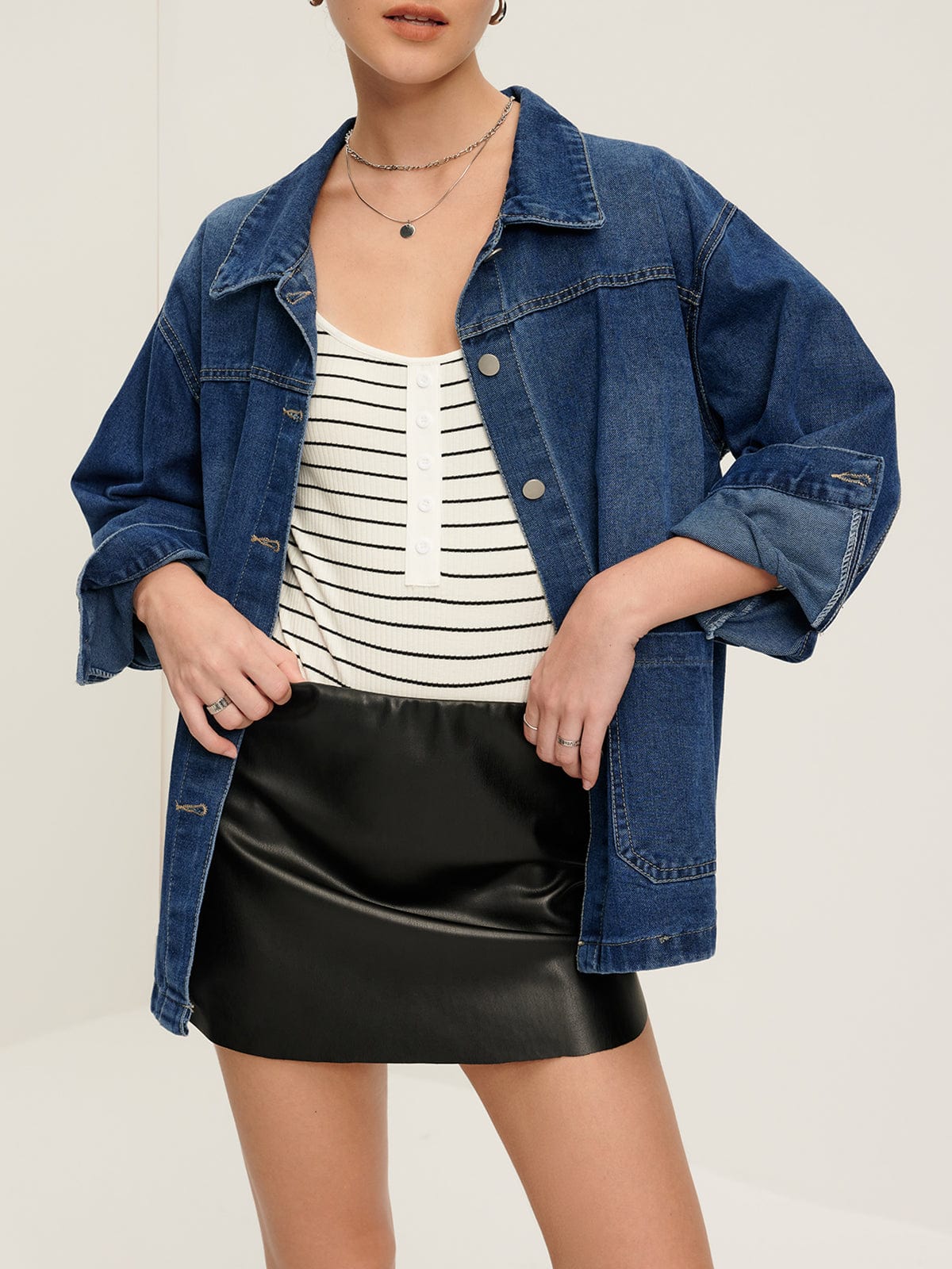 R&B | Übergröße Denim Jacke Lässig und Vielseitig