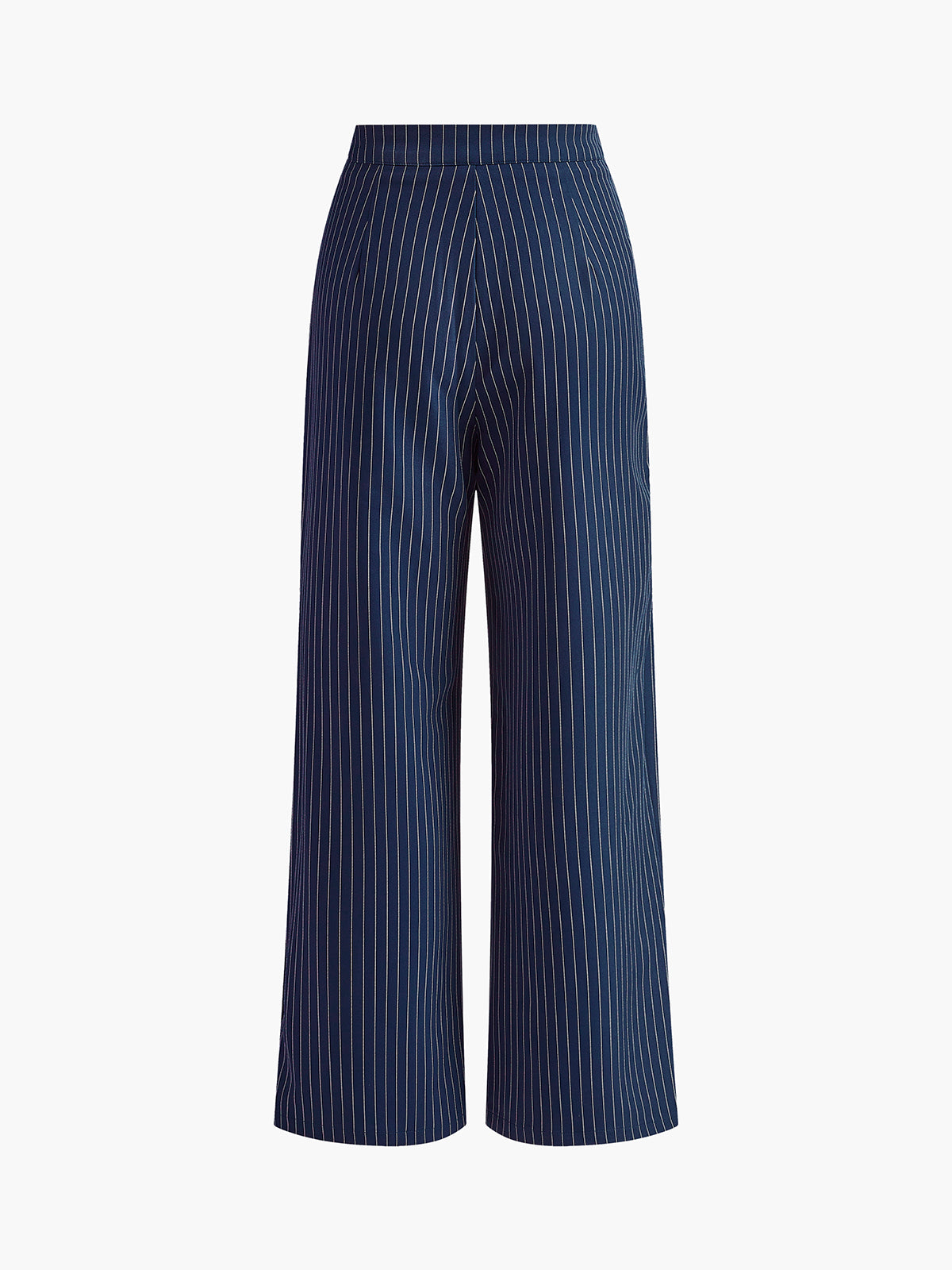 R&B | Elegante Nadelstreifen-Faltenhose mit Weitem Bein
