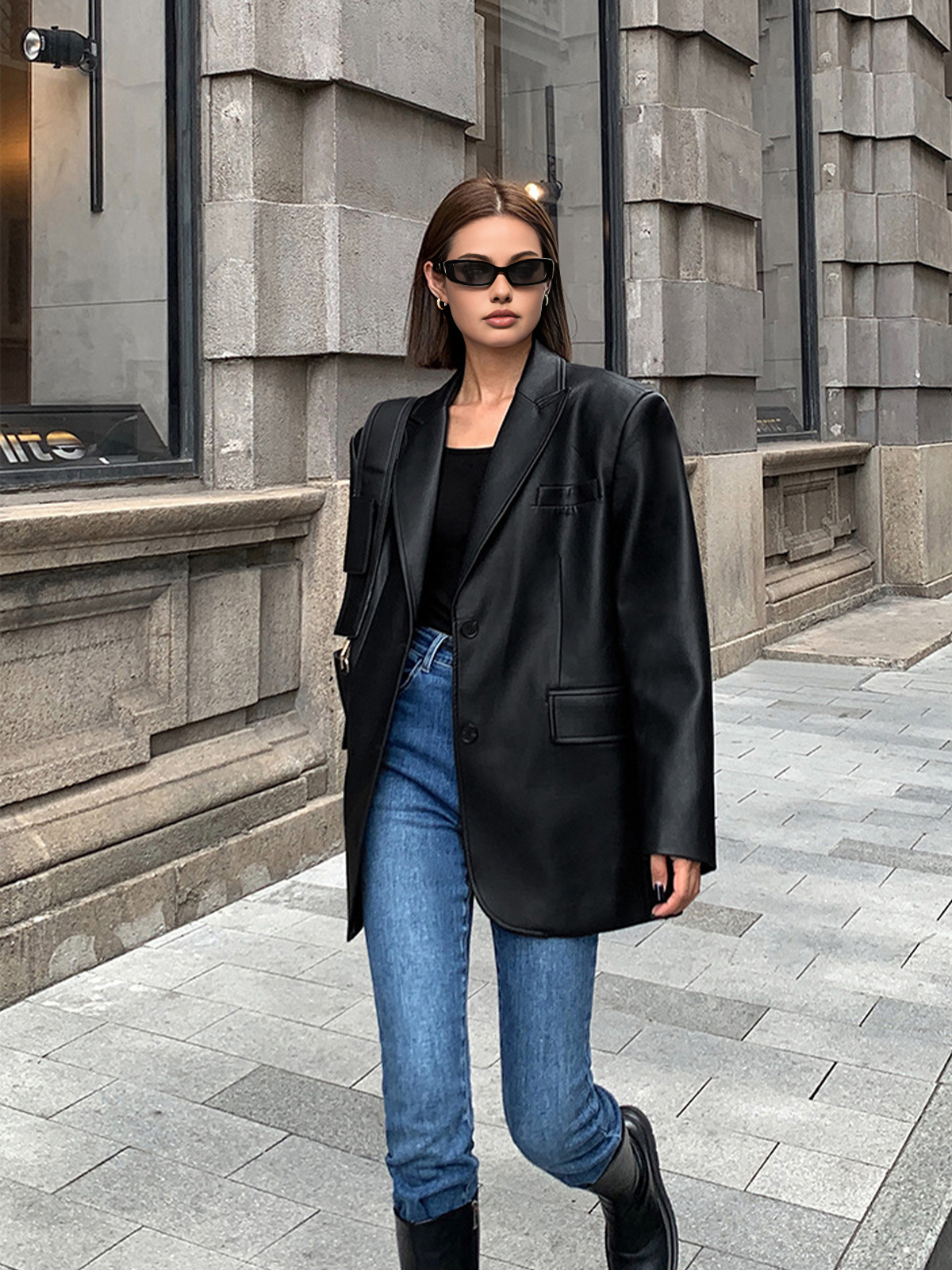 R&B | Lederlook Blazer für Damen