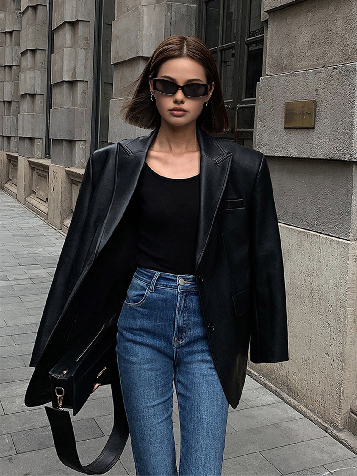 R&B | Lederlook Blazer für Damen