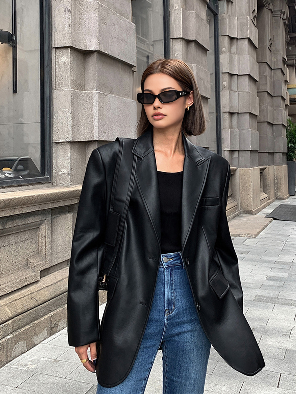 R&B | Lederlook Blazer für Damen