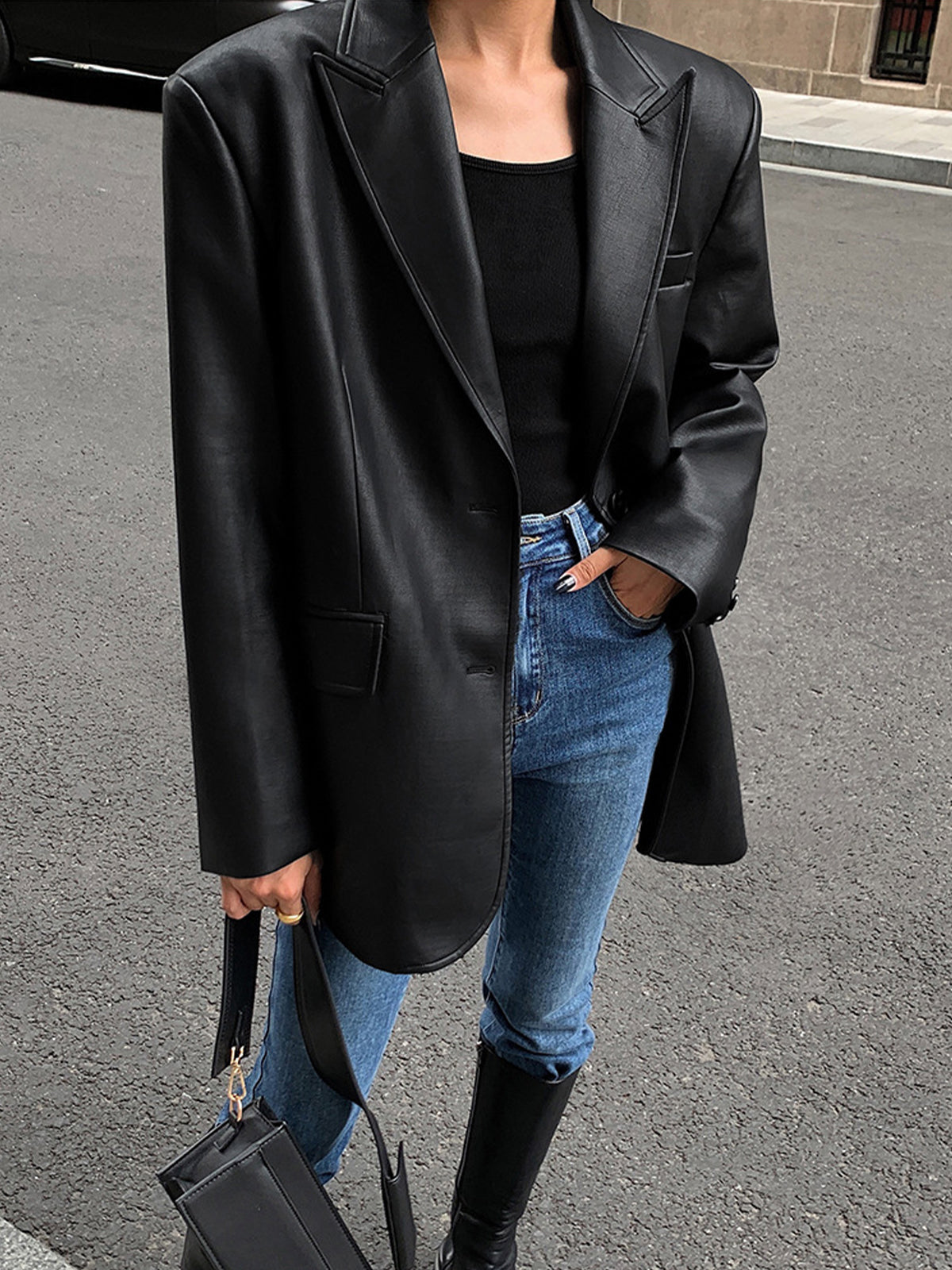 R&B | Lederlook Blazer für Damen