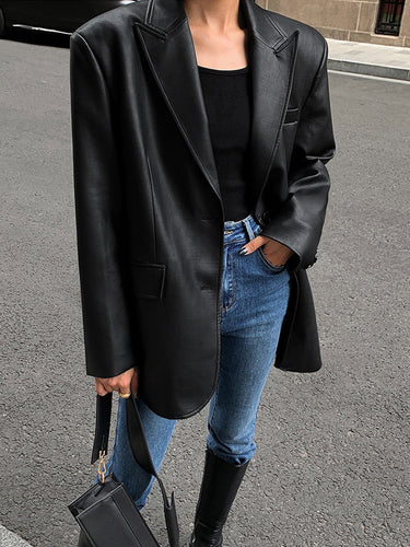 R&B | Lederlook Blazer für Damen