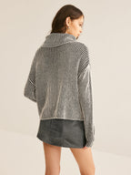 R&B | Strickpullover Gestreiftes Design und Kragen Zeitlose Mode