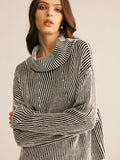 R&B | Strickpullover Gestreiftes Design und Kragen Zeitlose Mode