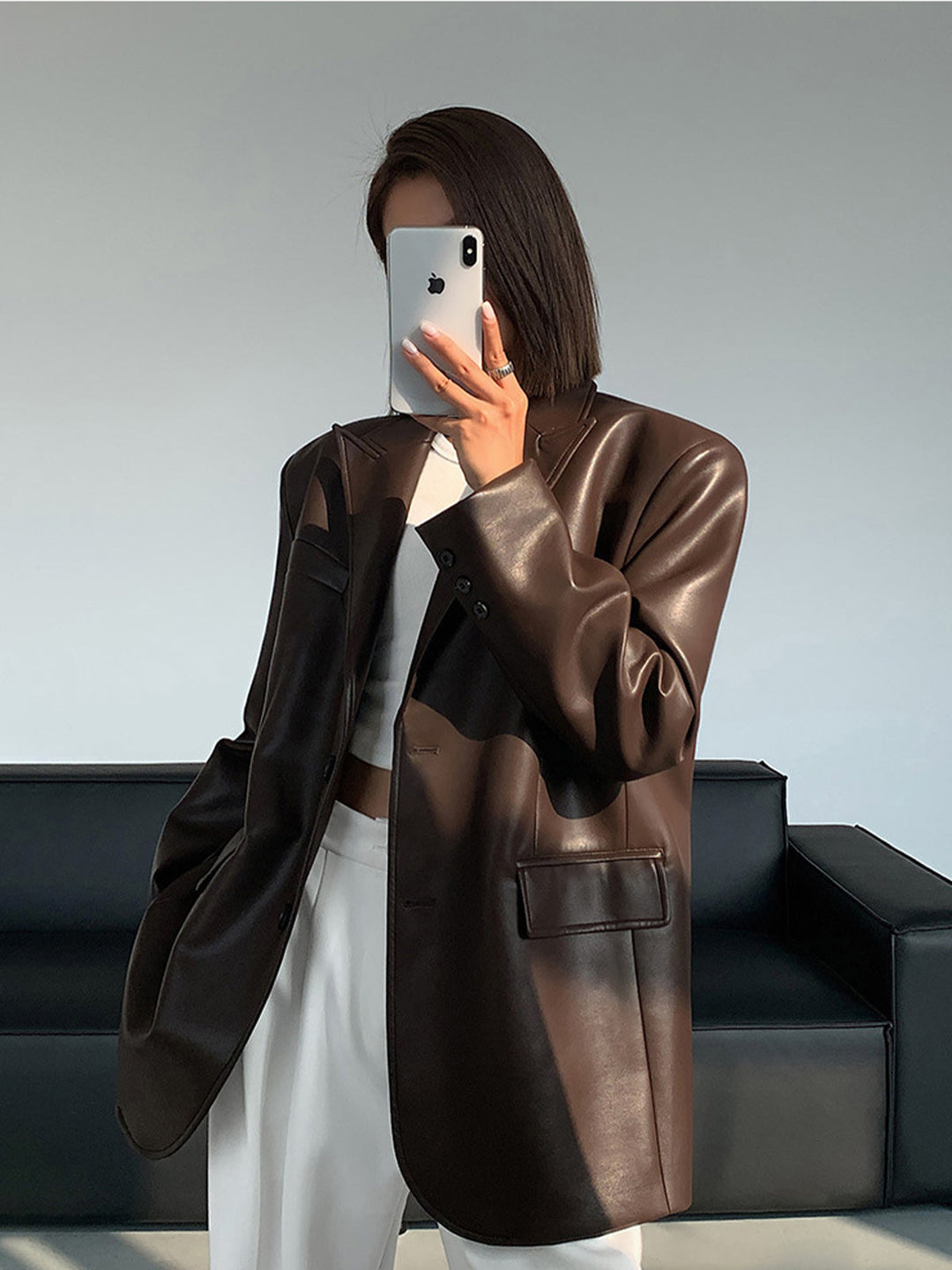 R&B | Lederlook Blazer für Damen