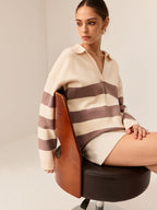 R&B | Strickpullover Gestreiftes Design Lässige Passform