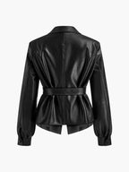 R&B | Gürtelte Kunstlederjacke