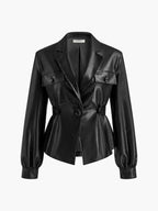R&B | Gürtelte Kunstlederjacke