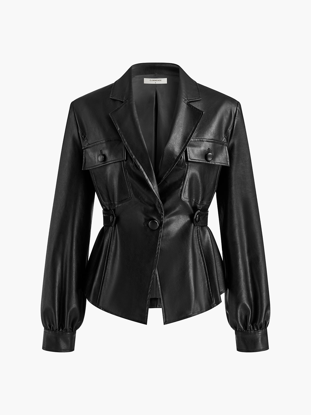R&B | Gürtelte Kunstlederjacke