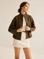 R&B | Braune Reißverschlussjacke für Frauen