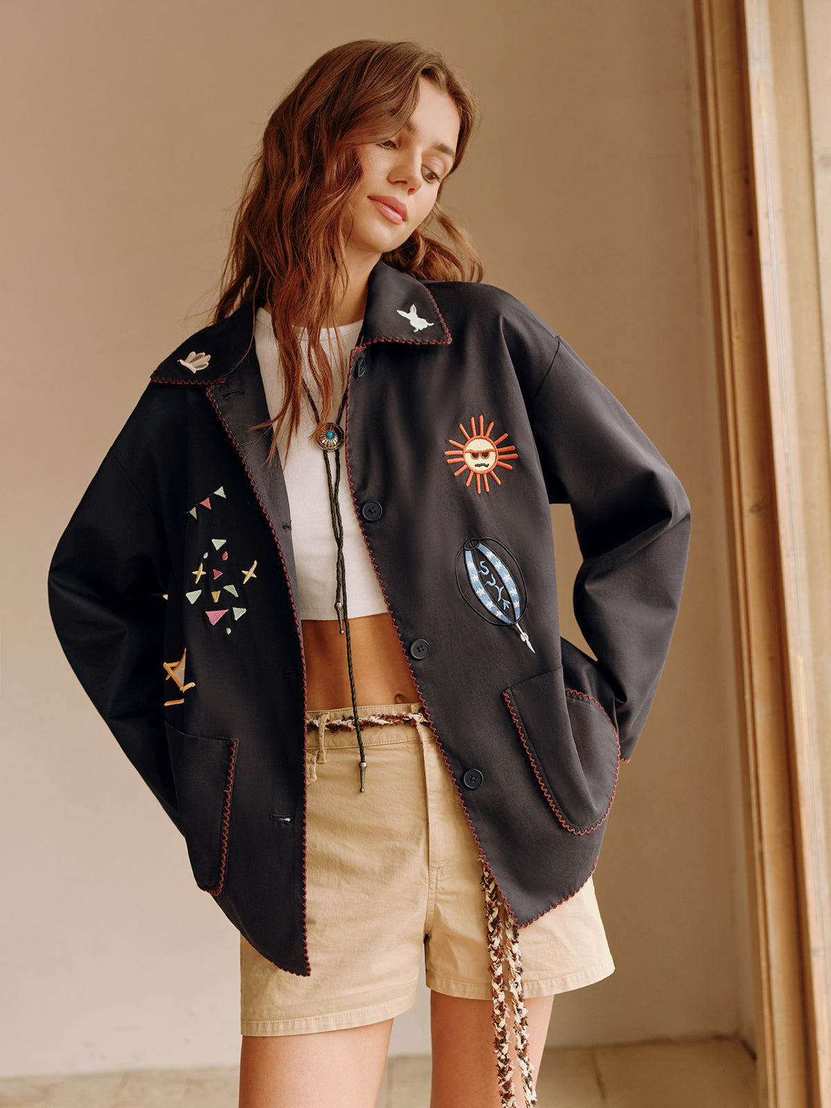R&B | Bestickte Reversjacke