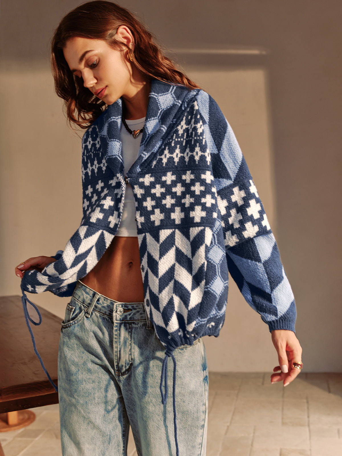 R&B | Couture Boheme Gedruckte Piping Cozy Jacke Reguläre Passform Essential