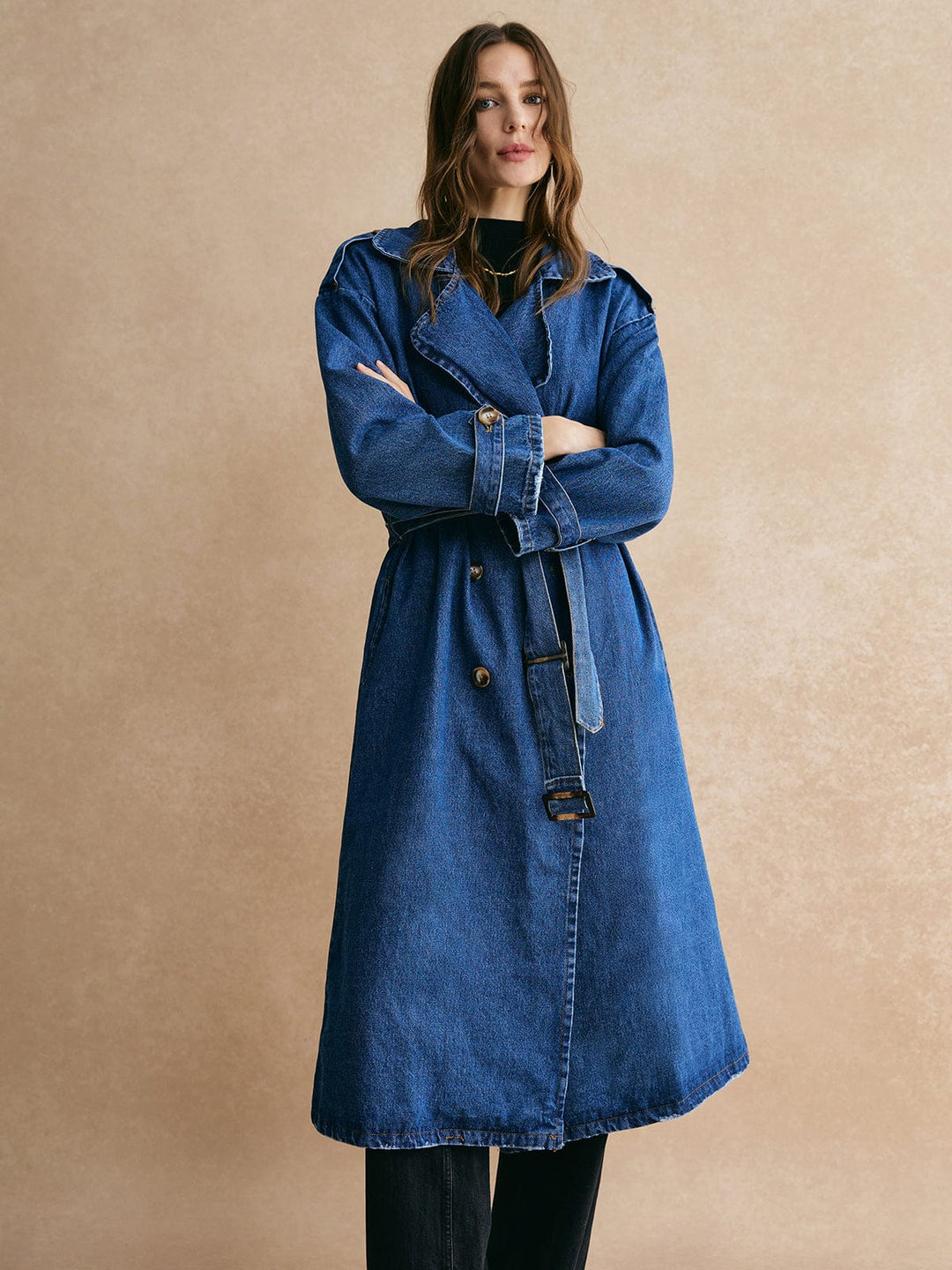 R&B | Übergröße Denim Trenchcoat Trendig, Lässig & Zeitlos