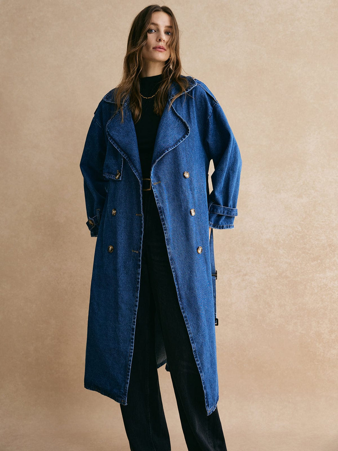 R&B | Übergröße Denim Trenchcoat Trendig, Lässig & Zeitlos