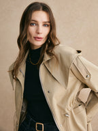 R&B | Kurzer Trenchcoat mit verstellbarem Bund - Klassisch & Bequem