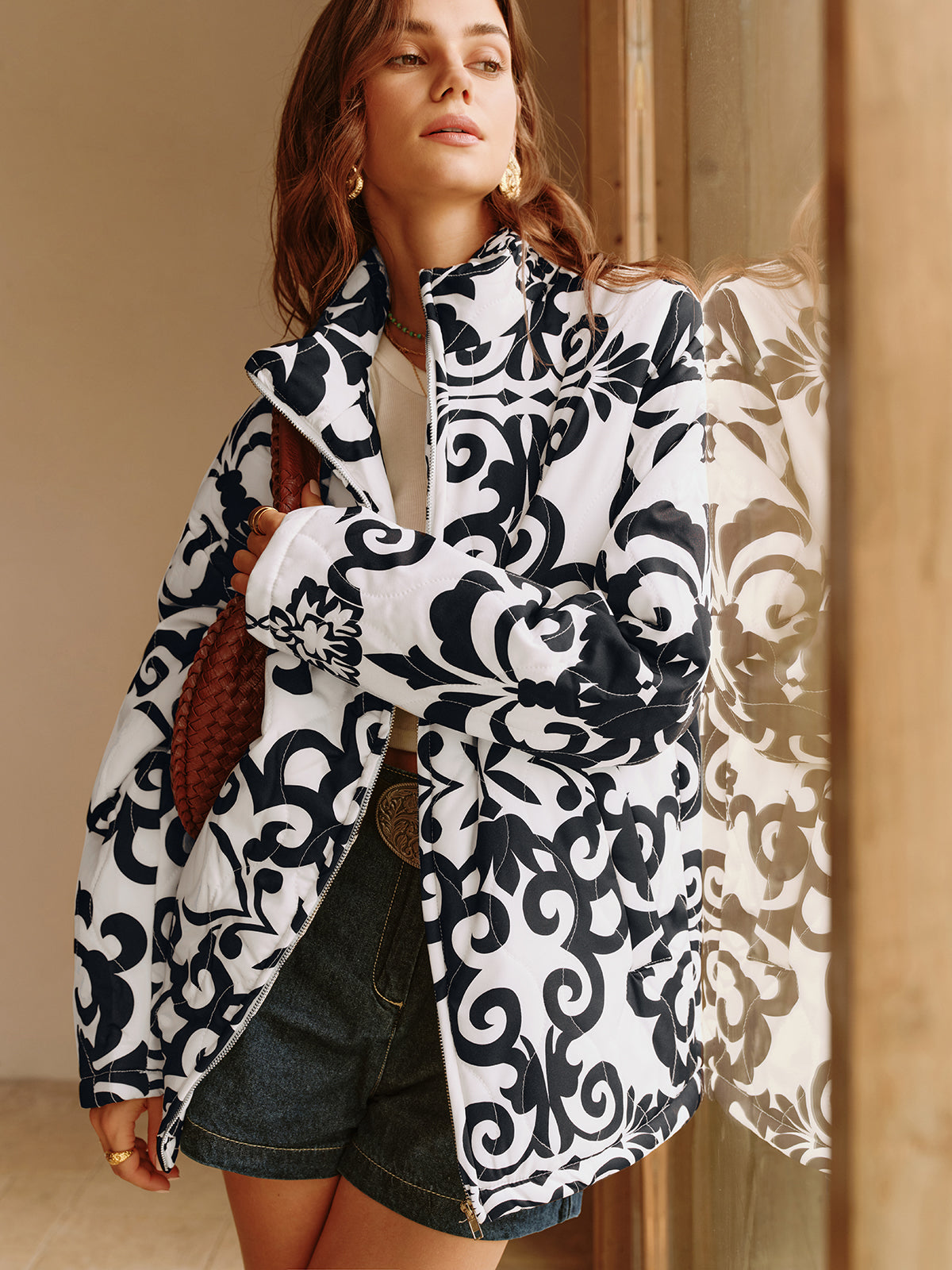 R&B | Couture Bomberjacke mit Taschen und Regulärer Passform