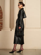 R&B | Eleganter Leder Trenchcoat Luxus Trifft Auf Zeitlose Eleganz