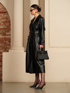 R&B | Eleganter Leder Trenchcoat Luxus Trifft Auf Zeitlose Eleganz