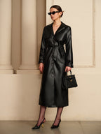 R&B | Eleganter Leder Trenchcoat Luxus Trifft Auf Zeitlose Eleganz