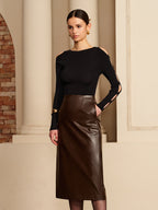 R&B | Strickbluse Cut-out Ärmel Elegante Passform