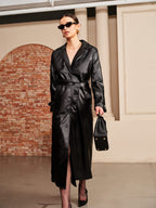 R&B | Eleganter Leder Trenchcoat Luxus Trifft Auf Zeitlose Eleganz