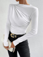 R&B | Elegantes Ruching Langarmshirt