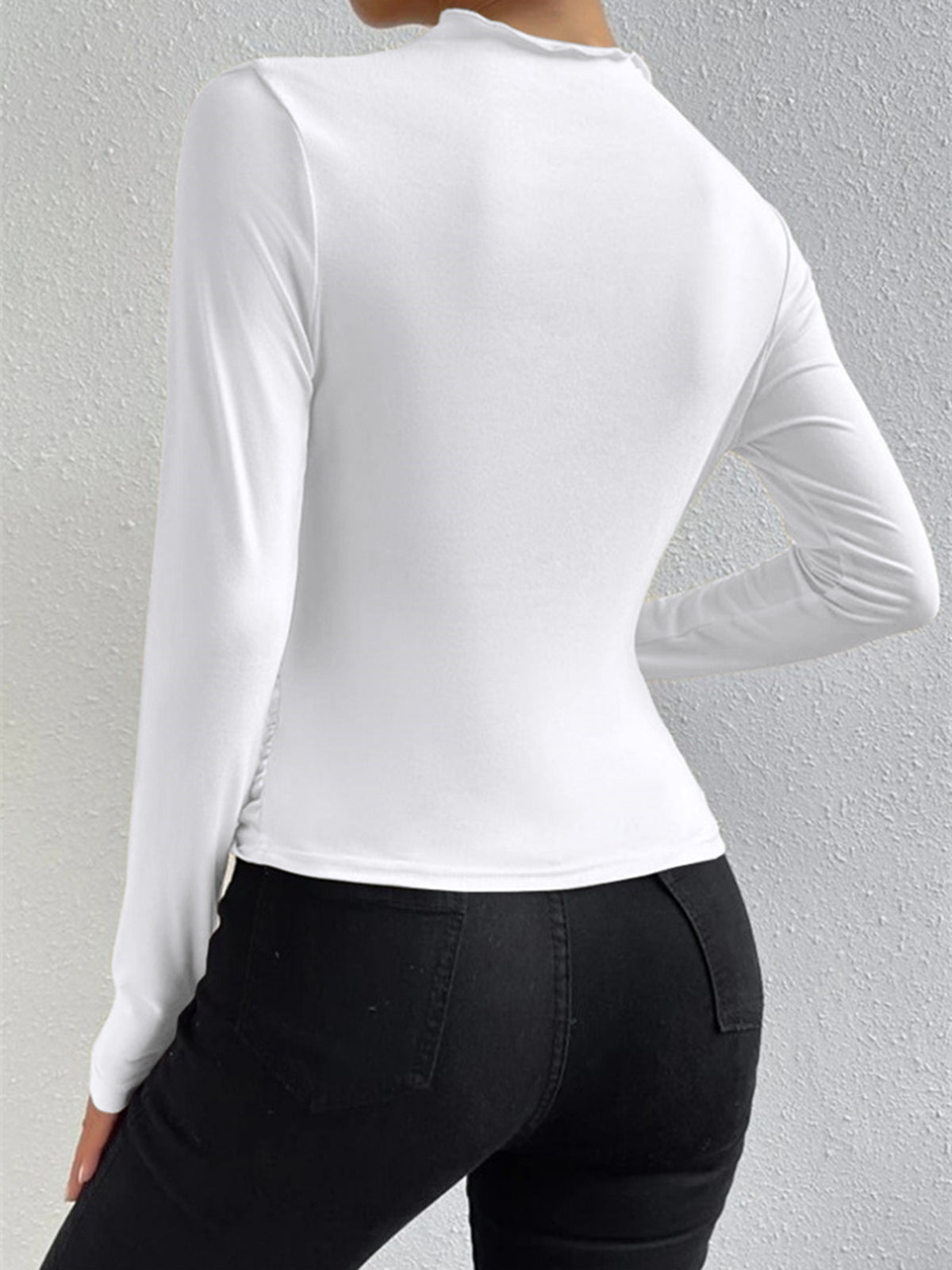 R&B | Elegantes Ruching Langarmshirt