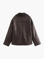 R&B | Revers Kunstleder Warme Jacke