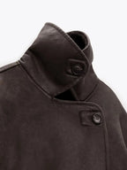 R&B | Revers Kunstleder Warme Jacke