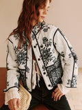 R&B | Bedruckte Piping Gemütliche Jacke
