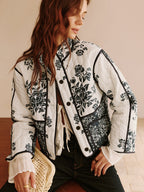 R&B | Bedruckte Piping Gemütliche Jacke