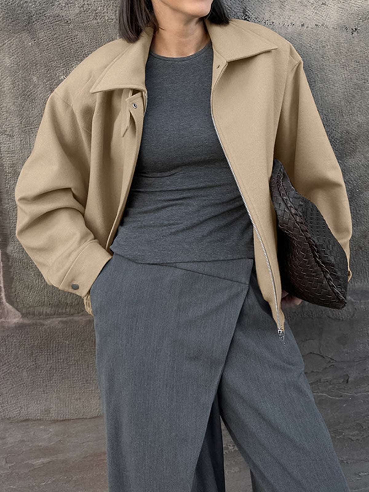 R&B | Schlichte Zip Polo Jacke