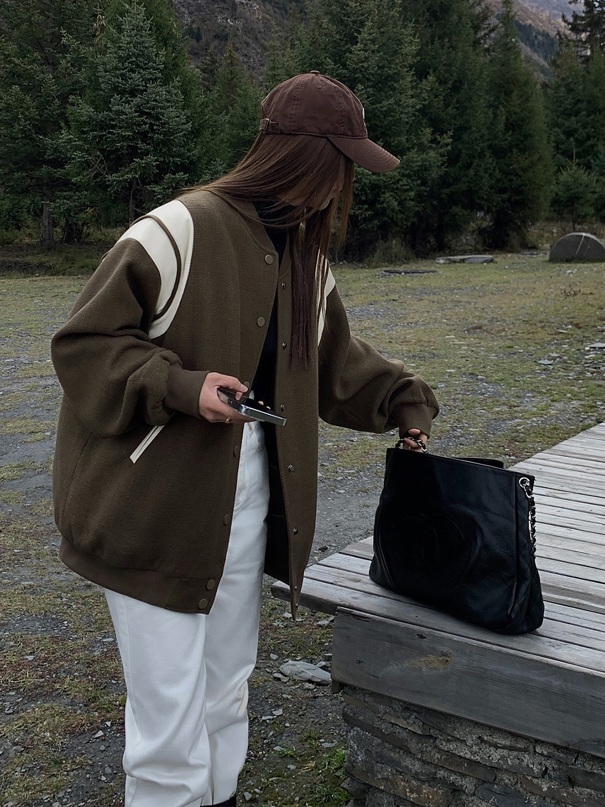 R&B | Kragenkontrastbesatz Taschenjacke