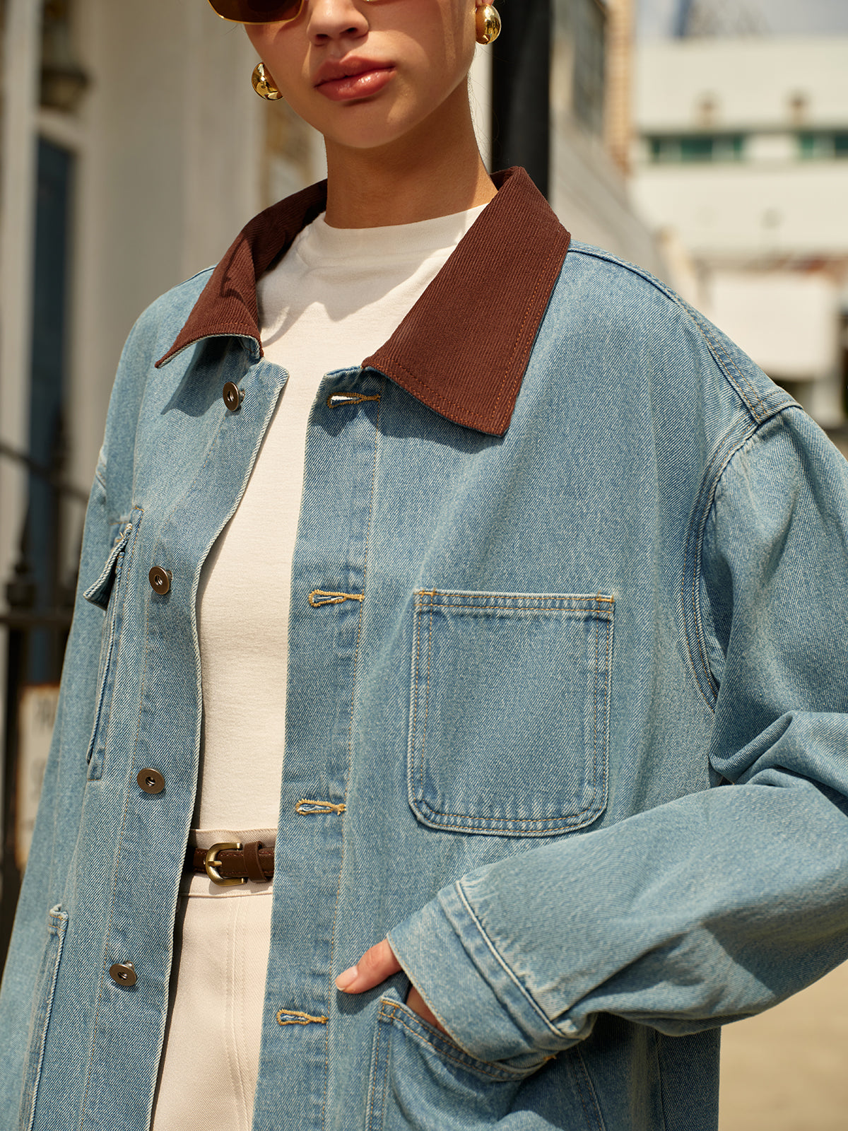 R&B | Kragen Vielseitige Denimjacke