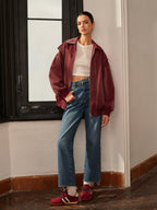 R&B | Bordeauxrote Jacke mit Sportivem Akzent