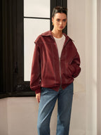 R&B | Bordeauxrote Jacke mit Sportivem Akzent