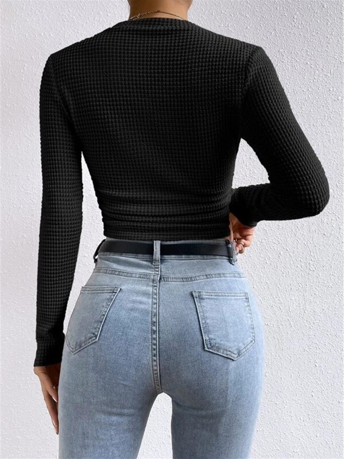 R&B | Slim-Pullover im Waffelmuster