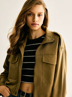 R&B | Cropped Utility Jacke Lässig, Modern & Vielseitig