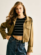 R&B | Cropped Utility Jacke Lässig, Modern & Vielseitig
