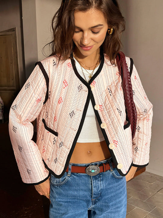 R&B | Kontrastpaspel Kurze Jacke
