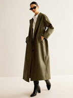 R&B | Kunstleder Lange Jacke