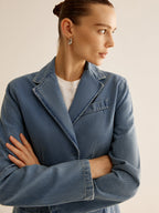 R&B | Denimjacke mit Knopfverschluss Klassischer Schnitt Lässig und Vielseitig