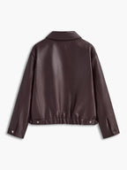 R&B | Minimalistische Kunstlederjacke in Burgunderrot Modern und Vielseitig