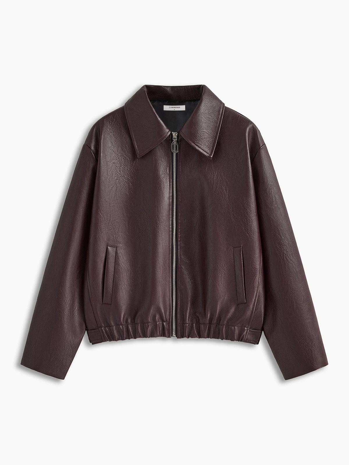 R&B | Minimalistische Kunstlederjacke in Burgunderrot Modern und Vielseitig