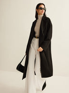 R&B | Schwarzer Klassischer Trenchcoat