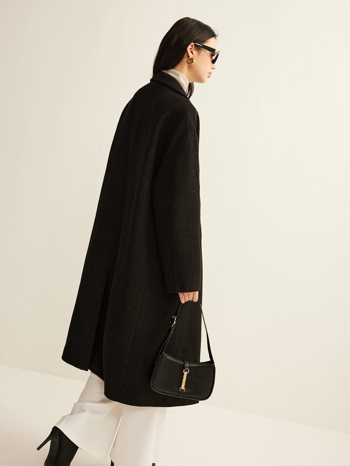 R&B | Schwarzer Klassischer Trenchcoat